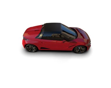 Beyaz zemin üzerinde izole edilmiş 3D resimleme spor araba