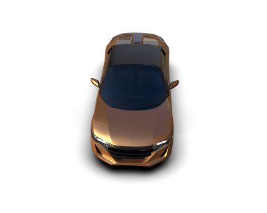 Beyaz zemin üzerinde izole edilmiş 3D resimleme spor araba
