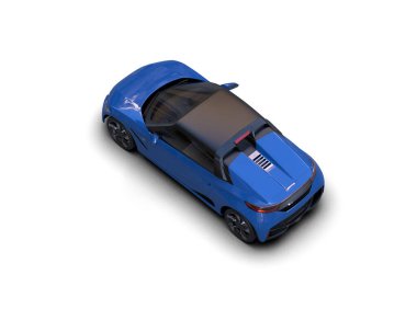 Beyaz zemin üzerinde izole edilmiş 3D resimleme spor araba