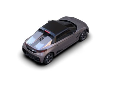 Beyaz zemin üzerinde izole edilmiş 3D resimleme spor araba