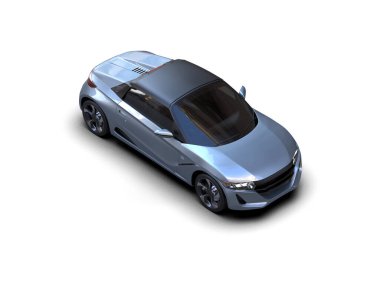 Beyaz zemin üzerinde izole edilmiş 3D resimleme spor araba