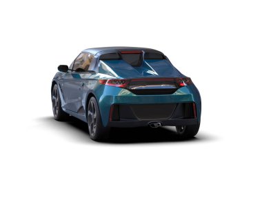 Beyaz zemin üzerinde izole edilmiş 3D resimleme spor araba