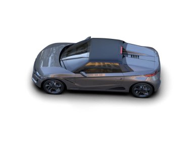 Beyaz zemin üzerinde izole edilmiş 3D resimleme spor araba