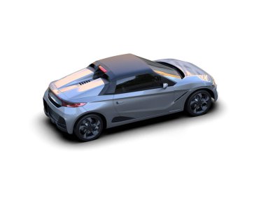 Beyaz zemin üzerinde izole edilmiş 3D resimleme spor araba