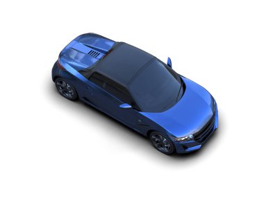 Beyaz zemin üzerinde izole edilmiş 3D resimleme spor araba