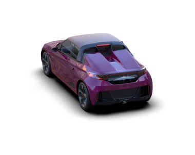 Beyaz zemin üzerinde izole edilmiş 3D resimleme spor araba