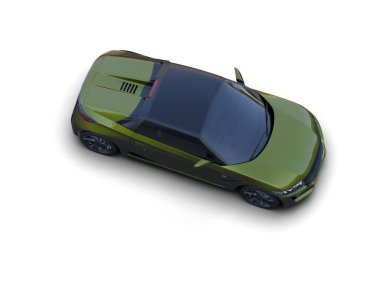 Beyaz zemin üzerinde izole edilmiş 3D resimleme spor araba