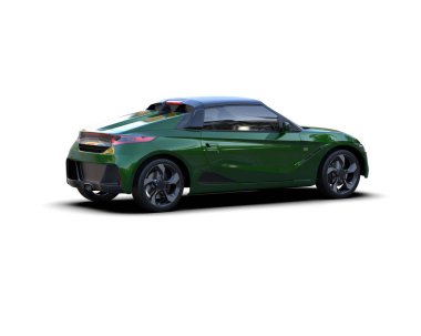 Beyaz zemin üzerinde izole edilmiş 3D resimleme spor araba