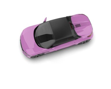 Beyaz zemin üzerinde izole edilmiş 3D resimleme spor araba