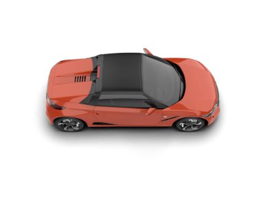 Beyaz zemin üzerinde izole edilmiş 3D resimleme spor araba