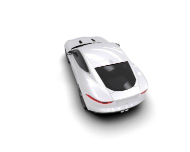 Beyaz zemin üzerinde izole edilmiş 3D resimleme spor araba