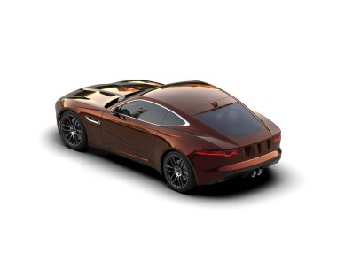 Beyaz zemin üzerinde izole edilmiş 3D resimleme spor araba