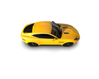 Beyaz zemin üzerinde izole edilmiş 3D resimleme spor araba