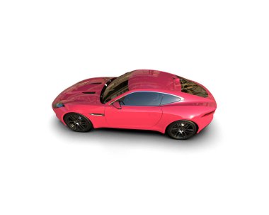 Beyaz zemin üzerinde izole edilmiş 3D resimleme spor araba