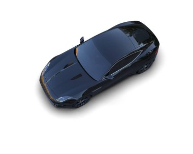 Beyaz zemin üzerinde izole edilmiş 3D resimleme spor araba