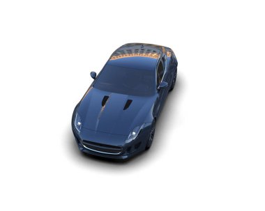 Beyaz zemin üzerinde izole edilmiş 3D resimleme spor araba