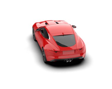 Beyaz zemin üzerinde izole edilmiş 3D resimleme spor araba