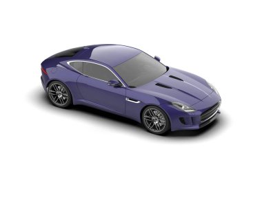 Beyaz zemin üzerinde izole edilmiş 3D resimleme spor araba