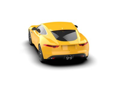 Beyaz zemin üzerinde izole edilmiş 3D resimleme spor araba