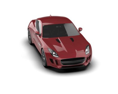 Beyaz zemin üzerinde izole edilmiş 3D resimleme spor araba