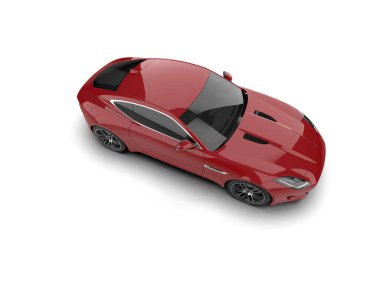 Beyaz arka planda izole edilmiş bir spor araba. 3d oluşturma 