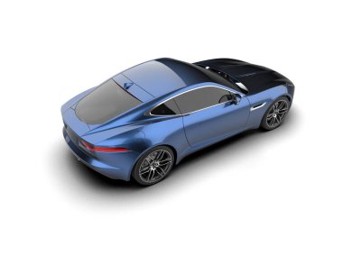 Beyaz arka planda izole edilmiş bir spor araba. 3d oluşturma 