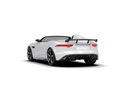 Beyaz arka planda izole edilmiş bir spor araba. 3d oluşturma 