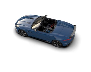 Beyaz arka planda izole edilmiş bir spor araba. 3d oluşturma 