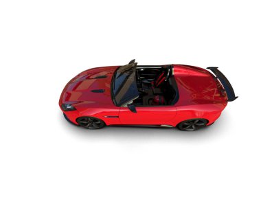 Beyaz arka planda izole edilmiş bir spor araba. 3d oluşturma 