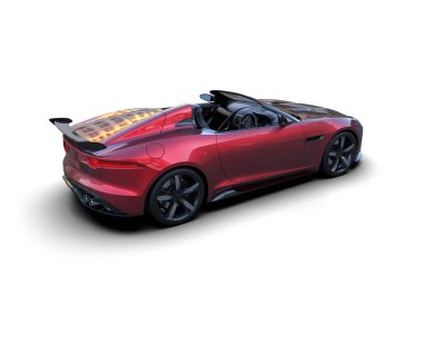 Beyaz arka planda izole edilmiş bir spor araba. 3d oluşturma 