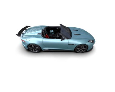 Beyaz arka planda izole edilmiş bir spor araba. 3d oluşturma 