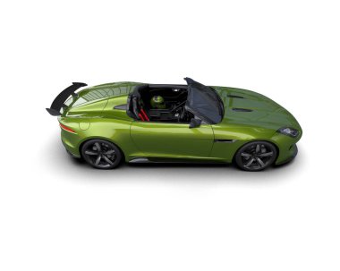 Beyaz arka planda izole edilmiş bir spor araba. 3d oluşturma 