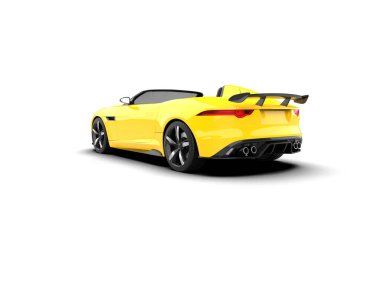 Beyaz zemin üzerinde izole edilmiş 3D resimleme spor araba