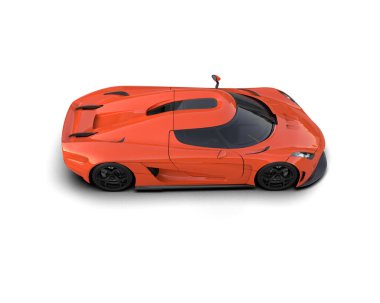 Beyaz zemin üzerinde izole edilmiş 3D resimleme spor araba