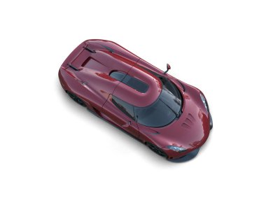 Beyaz zemin üzerinde izole edilmiş 3D resimleme spor araba