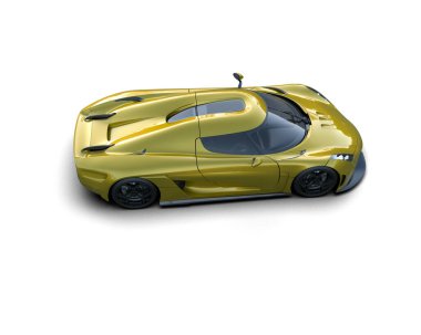 Beyaz zemin üzerinde izole edilmiş 3D resimleme spor araba