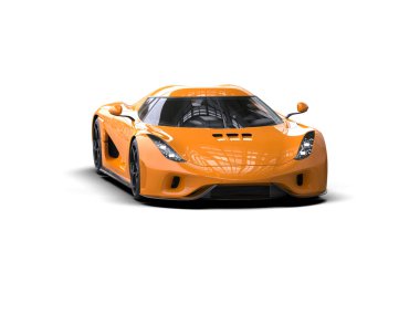 Beyaz zemin üzerinde izole edilmiş 3D resimleme spor araba