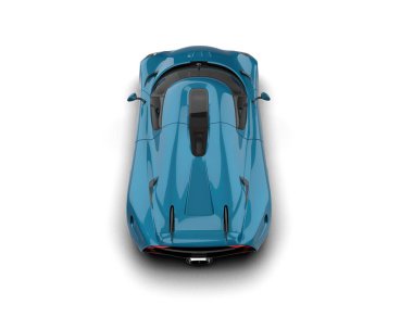 Beyaz zemin üzerinde izole edilmiş 3D resimleme spor araba