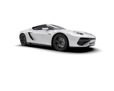 Beyaz zemin üzerinde izole edilmiş 3D resimleme spor araba