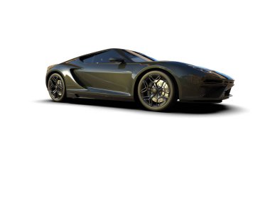 Beyaz zemin üzerinde izole edilmiş 3D resimleme spor araba