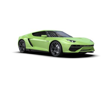 Beyaz zemin üzerinde izole edilmiş 3D resimleme spor araba