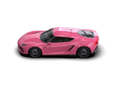 3D görüntüleme, beyaz arkaplanda izole edilmiş spor araba illüstrasyonu