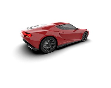 3D görüntüleme, beyaz arkaplanda izole edilmiş spor araba illüstrasyonu