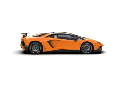 3D görüntüleme, beyaz arkaplanda izole edilmiş spor araba 