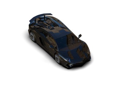 3D görüntüleme, beyaz arkaplanda izole edilmiş spor araba 