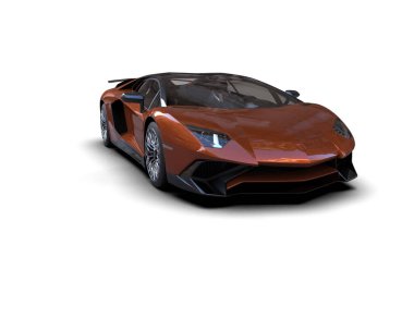 3D görüntüleme, beyaz arkaplanda izole edilmiş spor araba 