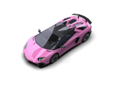 3D görüntüleme, beyaz arkaplanda izole edilmiş spor araba 