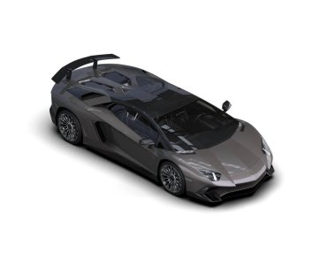 3D görüntüleme, beyaz arkaplanda izole edilmiş spor araba 