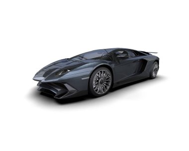 3D görüntüleme, beyaz arkaplanda izole edilmiş spor araba 