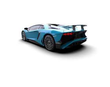 3D görüntüleme, beyaz arkaplanda izole edilmiş spor araba 